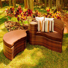 Chaise Meia Lua Em Alumínio Com Almofadas Impermeáveis Piscin