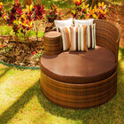 Chaise Meia Lua Em Alumínio Com Almofadas Impermeáveis Piscin