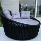 Chaise Palmeira Em Corda Náutica Preta - Tecido Linus Mescla