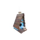 Chalé Para Passarinho Com Comedouro Feita De Madeira - Decora