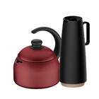 Chaleira Alumínio Paris 1,9l Antiaderente Vermelha Com Bule G