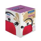 Chaleira Com Apito Vermelha Em Aco Inox Cabo Preto 2,1 L Tram