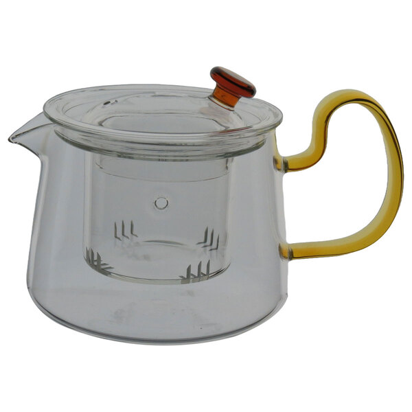 Chaleira Com Infusor Home&co Alça Amarela Borossilicato 500ml