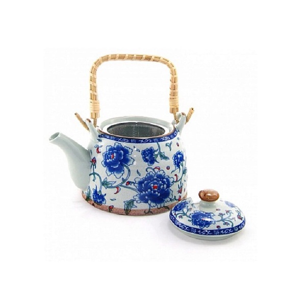 Chaleira De Ceramica Floral C/ Infusor 600ml