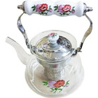 Chaleira De Vidro Floral Com Infusor De Alumínio 1l Ag9211