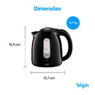 Chaleira Elétrica Elgin Com Visor Preta Auto Stop 1,7 Lts