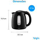 Chaleira Elétrica Elgin Com Visor Preta Auto Stop 1,7 Lts