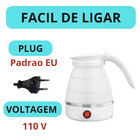 Chaleira Elétrica Retrátil 600ml 110v Silicone Esquentar Leit