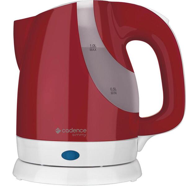 Chaleira Elétrica Vermelha 1l Cadence Simmy Colors 220v