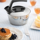 Chaleira Em Aco Inox Com Fundo Triplo Cabo Preto 1,5 L Tramon