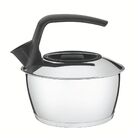 Chaleira Em Aco Inox Com Fundo Triplo Cabo Preto 1,5 L Tramon