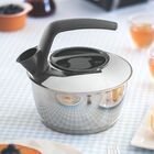 Chaleira Em Aco Inox Com Fundo Triplo Cabo Preto 1,5 L Tramon