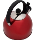 Chaleira Inox 2 Litros C/ Apito Alça Ergonomica Cor Vermelha