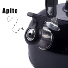 Chaleira Inox Com Apito Tampa Café Chá Agua Quente 2 Litros P