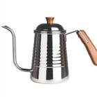 Chaleira Inox Longo Bico Fino De Ganso Com Alça De Madeira 70