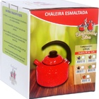 Chaleira Vermelha Esmaltada Atóxico No 16  2,2l Cabo Baquelit