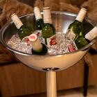 Champanheira Com Pedestal 80 Cm Base Coletora E Grelha Inox