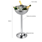 Champanheira Com Pedestal 80 Cm Base Coletora E Grelha Inox