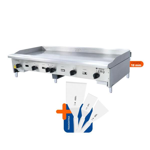 Chapa Americana Profissional 150cm A Gás 18mm Lisa Inox Cg150