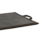 Chapa Bifeteira Lisa De Ferro Fundido Alça De Ferro 30x30cm