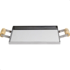 Chapa Bifeteira Para Fogão De Aço Inox Alça De Madeira