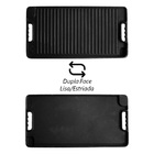 Chapa De Ferro Dupla Face  - Lisa E Estriada  Tam. 50x25 Cm