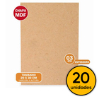 Chapa De Mdf Cru 3mm Placas 20x30 Artesanato 20 Unid.