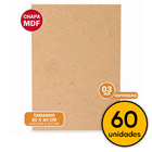 Chapa De Mdf Cru 3mm Placas 30x40 Artesanato 60 Unid.
