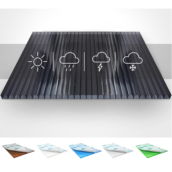 Chapa De Policarbonato Alveolar 2,10x3,00 6mm Fumê