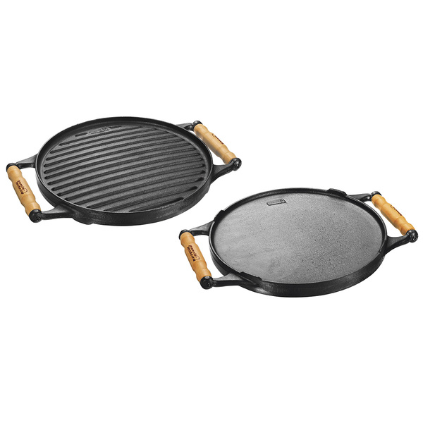 Chapa Dupla Face Alça De Madeira 30 Cm