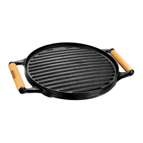 Chapa Dupla Face Redonda De Ferro Fundido - Lisa/frisada