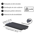 Chapa Dupla Face Slim Em Ferro Fundido Lisa Grelhada 38x23cm