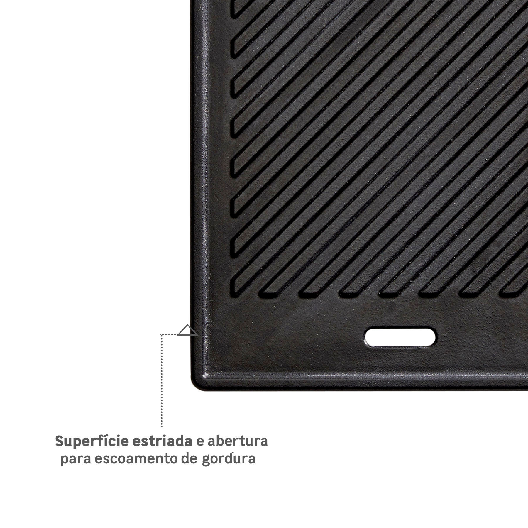 Chapa Grill para Churrasqueira em Aço 41,5x24,5cm Naterial