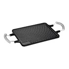 Chapa Reta Ferro Fundido Dupla Face Alça Espiral 28cm X 23cm