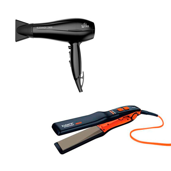 Chapinha Taiff Titanium Colors + Secador Gama 2300 110v