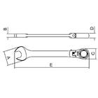 Chave Combinada Catraca Cabeça Flexível 17mm