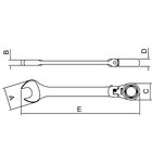 Chave Combinada Catraca Cabeça Flexível 17mm