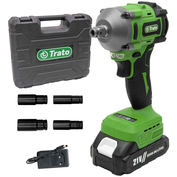Chave De Impacto A Bateria 21v Tch21 Trato - Verde