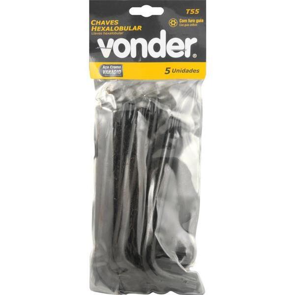 Chave Hexalobular T55 Furo Guia Crv 05 Peças Vonder