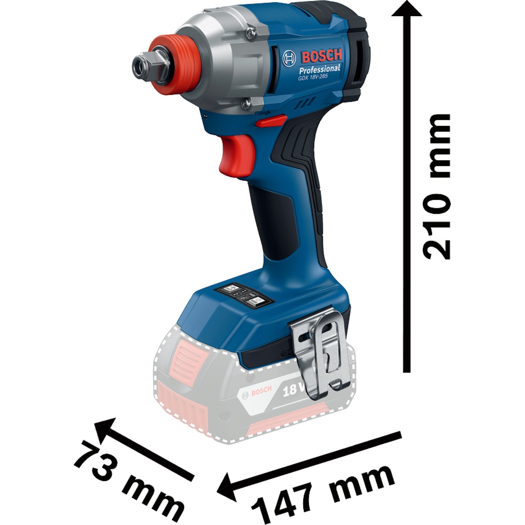 Chave de Impacto Bosch GDX 18V-285 a Bateria 18V Brushless | Leroy