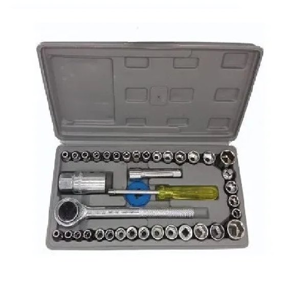 Chave Soquete Catraca Jogo Catraca Pito Reversível 40 Peças.