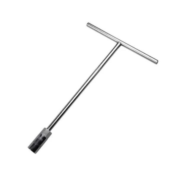 Chave T Canhão Longa 8mm Prata Cabo Reto Apertar/desapertar