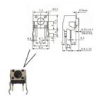 Chave Táctil 6x6x4,3mm 4 Terminais 90 Graus 100pçs