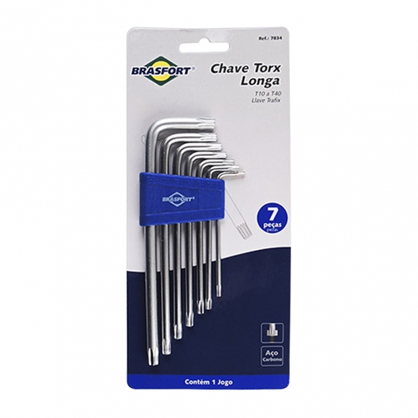 Chave Torx Longa Brasfort Jgo 7pcs T10-740 Blister 7834
