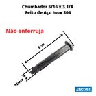 Chumbador Parabolt Aço Inox 304 Para Furos 12mm X 9cm Ancora