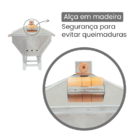 Churrasqueira A Bafo Devassa Inox Com Tampa E Alças Laterais