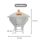 Churrasqueira A Bafo Devassa Inox Com Tampa E Alças Laterais