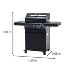 Churrasqueira a Bafo Gás com 3 Queimadores e Rodas 129x55x118cm Hudson II Naterial