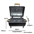 Churrasqueira A Bafo Grande Móvel Aluminio Fundido Premium