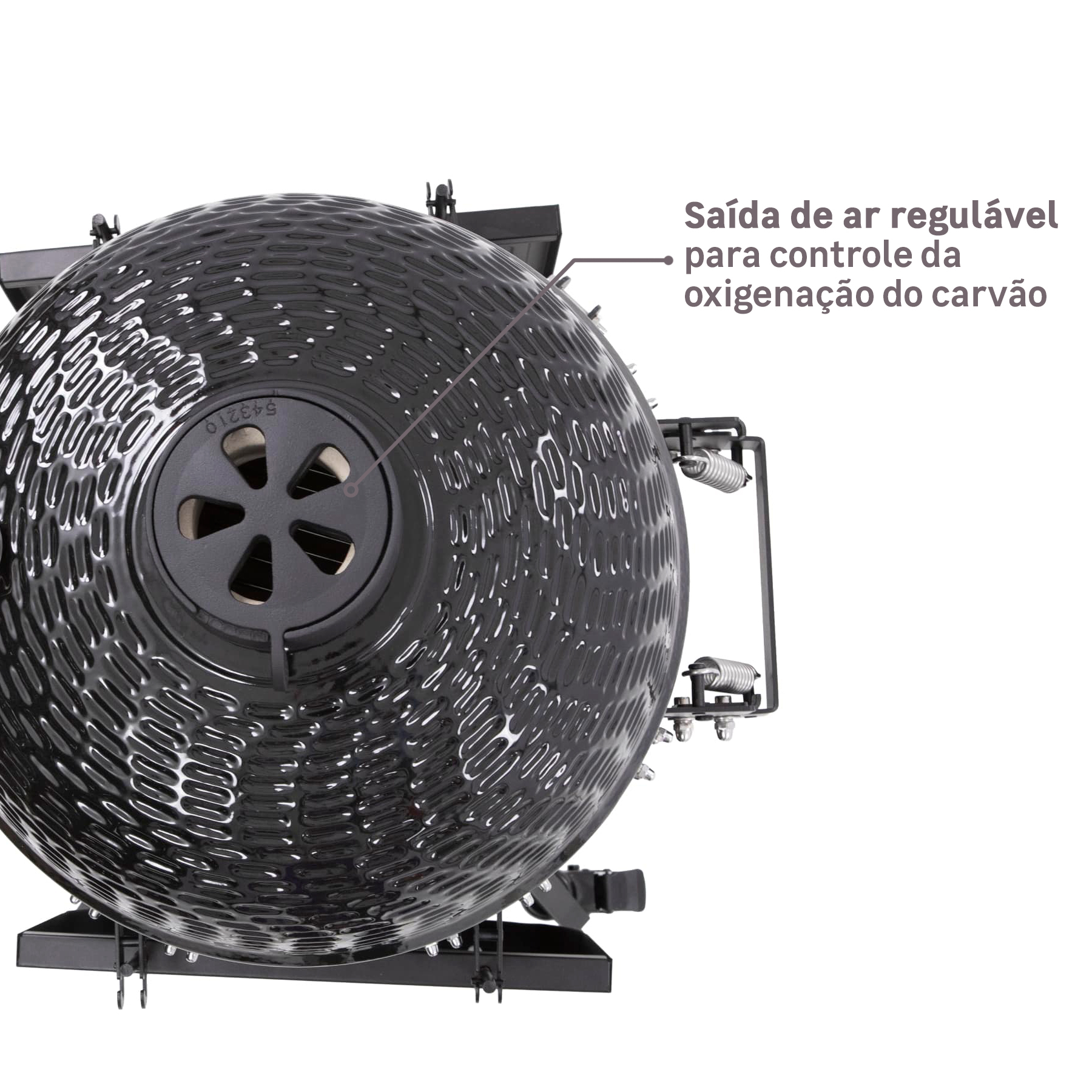 Churrasqueira Kamado à Carvão Drago da Naterial: Saída de ar regulável e termômetro garantem maior controle